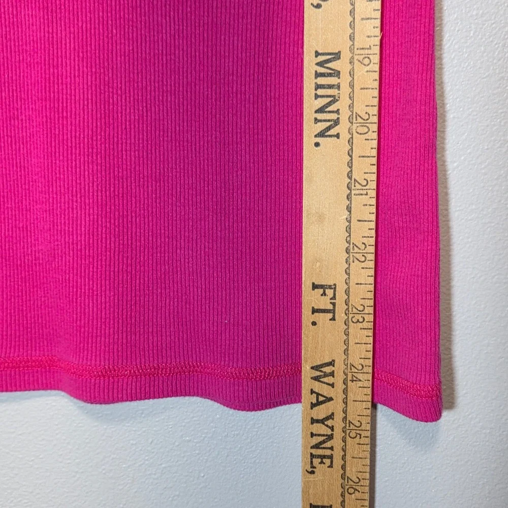 Abercrombie Henley Top Y2K Pink Fitted Ribbed Elena Gilbert Coquette Size Medium - Picture 11 of 13
